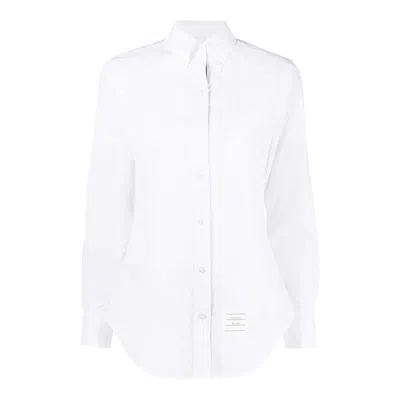 Thom Browne Classic Long Sleeve Button Down Top In White