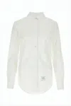 Thom Browne Classic Long-sleeve Button-up Shirt With Pointed Collar In White