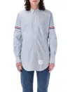 Thom Browne Button-down Clear Blue Shirt With Classic Collar In Blue