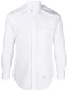 THOM BROWNE THOM BROWNE CLASSIC LONG SLEEVES SHIRT WITH CF GG PLACKET IN SOLID POPLIN CLOTHING