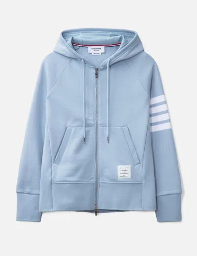 Thom Browne Classic Loopback 4-bar Full Zip Hoodie In Blue