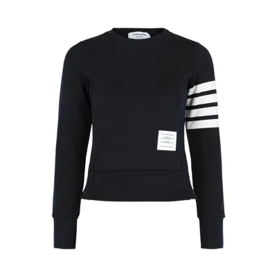 Pre-owned Thom Browne Classic Loopback 4 Bar Sweatshirt 'blue' | Women's Size 42