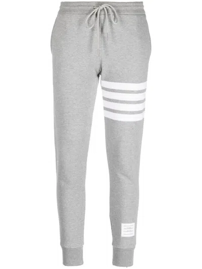 Thom Browne Light Grey Cotton 4bar Track Pants In Gray