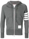 Thom Browne Classic Loopback 4-bar Zip Hoodie Clothing In Gray