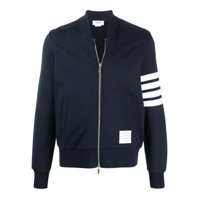 Thom Browne Classic Loopback 4-bar Bomber Men In Blue