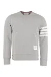 Thom Browne Classic Sweatshirt In Classic Loopback With Engineered 4 Bar In Gray