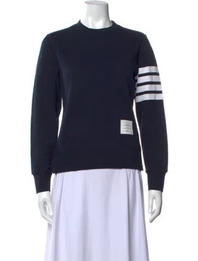 Pre-owned Thom Browne 'classic Loopback" Crew Neck Sweatshirt In Blue