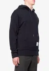 Thom Browne Classic Loopback Hooded Sweatshirt In Blue