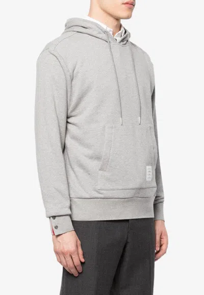 Thom Browne Classic Loopback Hooded Sweatshirt In Gray