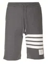 Thom Browne Dark Grey Classic Cotton Loopback Jersey 4-bar Sweatshort In Grey