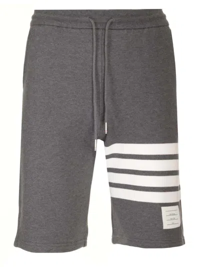Thom Browne 4-bar Stripe Track Shorts In Gray
