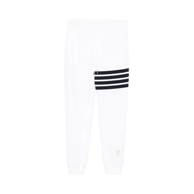 Pre-owned Thom Browne Classic Loopback With Engineered 4 Bar Sweatpants 'white/navy' | Men's Size 1