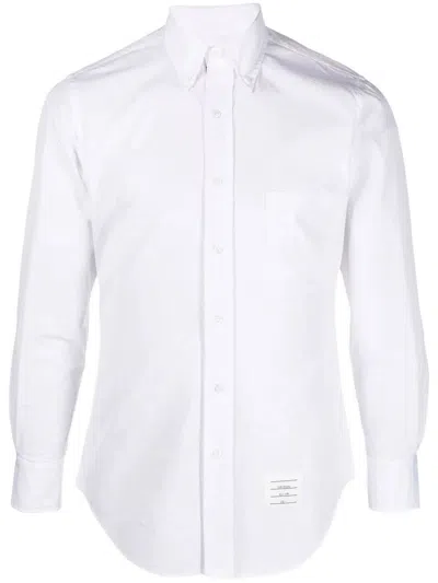 THOM BROWNE THOM BROWNE CLASSIC L/S BD PC SHIRT W/ CF GG PLACKET IN SOLID POPLIN CLOTHING
