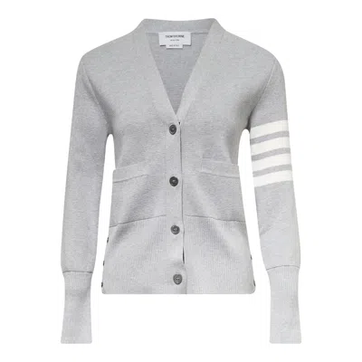 Thom Browne Classic Milano Stitch Cardigan In Gray