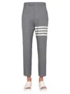 Thom Browne 4-bar Stripes Tailored Wool Pants In Grey