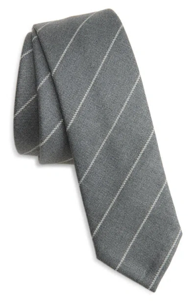 Thom Browne Classic Pinstripe Wool Tie In Gray