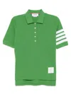 Thom Browne 4-bar Short-sleeved Polo Top In Grün