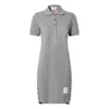 Thom Browne Striped Cotton Pique Polo Dress In Grey