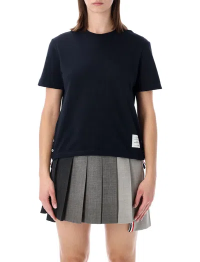 Thom Browne Asymmetric Hem T-shirt In Blue