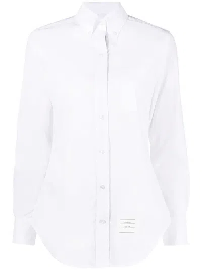 Thom Browne Classic Point Collar Poplin Shirt In White