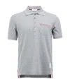 Thom Browne Rwb Stripe Polo Shirt In Gray