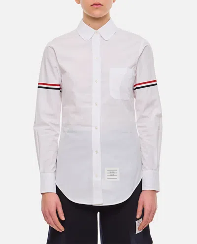 Thom Browne Classic Round Collar Poplin Shirt In White