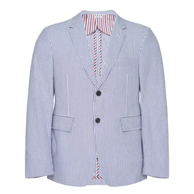 Thom Browne Classic Seersucker Sport Coat In Transparent