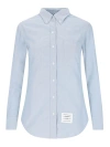 Thom Browne Cotton Poplin Shirt In Blue