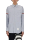 Thom Browne Button-down Clear Blue Shirt With Classic Collar In Blue