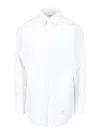 Thom Browne Classic Long Sleeves Shirt With Cf Gg Placket In Solid Poplin Clothing In White