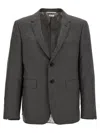 Thom Browne Super 120s Single-breasted Blazer In Gray
