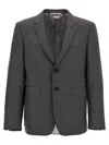 Thom Browne Super 120s Single-breasted Blazer In Gray