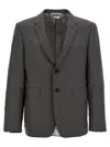 Thom Browne Super 120s Single-breasted Blazer In Gray
