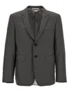 Thom Browne Super 120s Single-breasted Blazer In Gray
