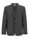 Thom Browne Super 120s Single-breasted Blazer In Grey