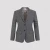Thom Browne Med Grey Wool Classic Sport Coat In Med Grey