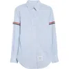 Thom Browne Striped Shirt With Colored Bands In Blue