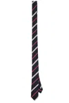 Thom Browne Striped Silk & Cotton Classic Tie In Navy