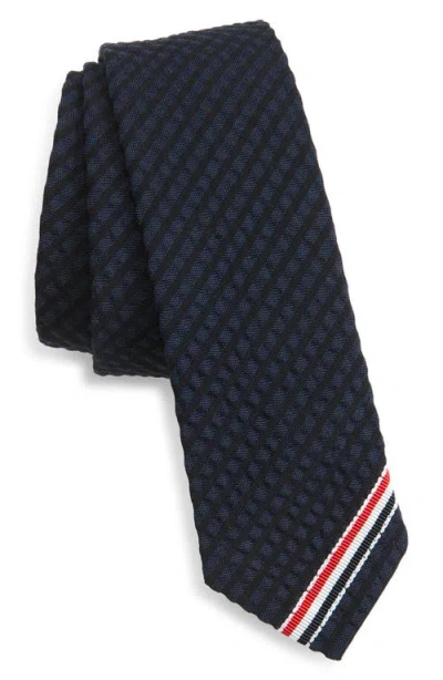 Thom Browne Classic Stripe Wool Tie In Orange