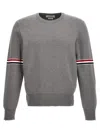 Thom Browne Rib Stitch Wool Sweater In Gray