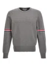 Thom Browne Milano Stitch Crew Neck Pullover In Grey