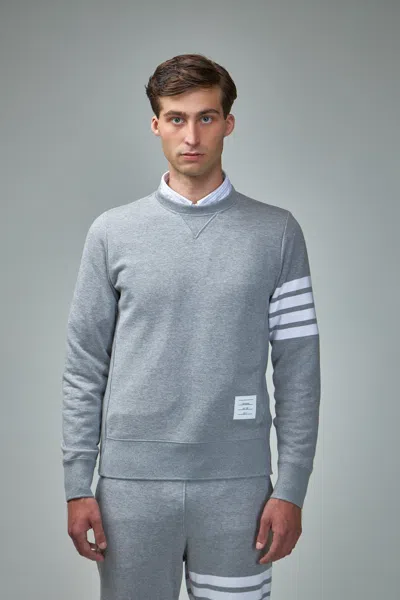 Thom Browne Classic Sweatshirt In Classic Loopback In Grey