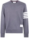 Thom Browne Classic Sweatshirt In Classic Loopback With Engineered 4 Bar Clothing