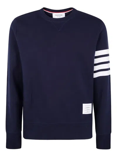 Thom Browne Classic Sweatshirt In Classic Loopback With Engineered 4 B In Blue