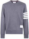 Thom Browne Classic Sweatshirt In Classic Loopback With Engineered 4 Bar Clothing In Grey