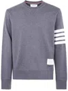 Thom Browne Classic Sweatshirt In Classic Loopback With Engineered 4 Bar Clothing In Grey