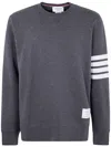 THOM BROWNE CLASSIC SWEATSHIRT WITH ENGINEERED 4 BAR IN CLASSIC LOOP BACK W/ ENGINEERED 4 BAR