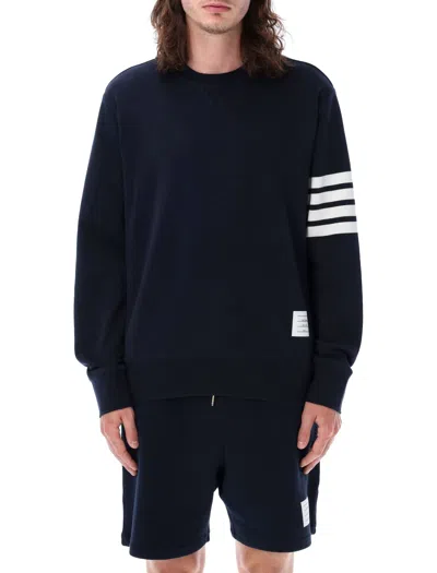Thom Browne Classic Sweatshirt With Engineered 4 Bar In Navy