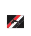 Thom Browne Classic Three-stripe Card Bag In Black