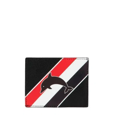 Thom Browne Classic Three-stripe Card Bag In Black